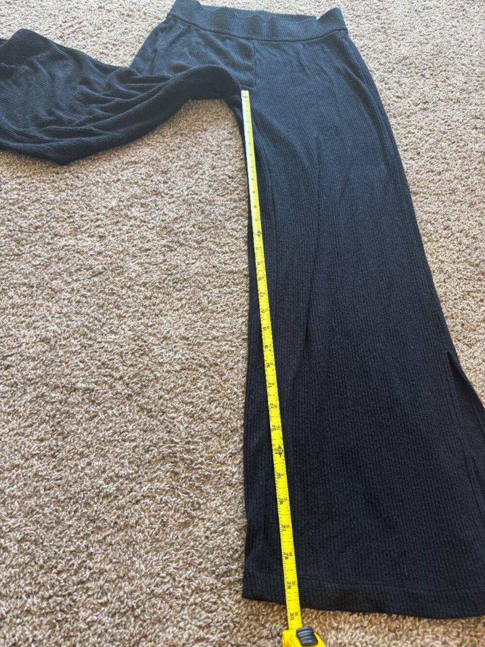 Travis Mathew Ribbed Black Lounge Wide Leg Pants‎ Size Medium - Picture 5 of 7